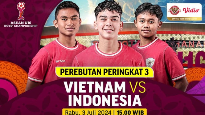 Link Live Streaming Indonesia vs Vietnam Perebutan Peringkat Ketiga Piala AFF U-16 2024
