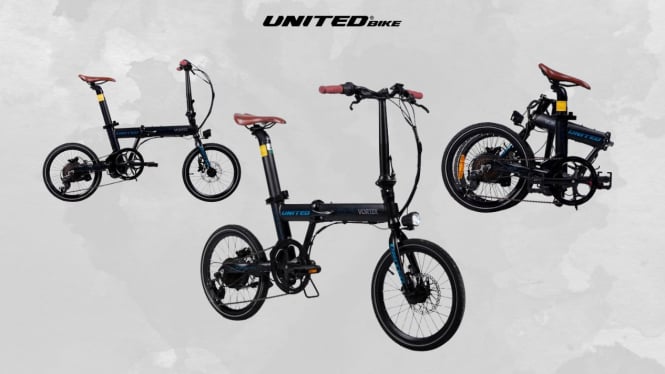 Sepeda Listrik Lipat United Vortex: Praktis, Desain Modern, Bobot 15Kg, dan Rangka Aluminium Alloy