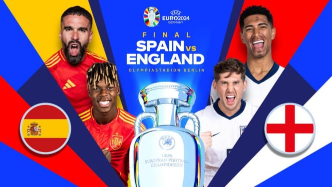 Nonton Final Euro 2024: Link Live Streaming Spanyol vs Inggris, Kick-Off 02.00 WIB