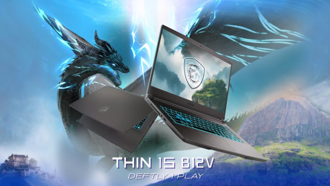 MSI THIN 15 B12VE, Laptop Gamming I7 12650H RTX4050, Garansi Kehilangan dan ADP 1 Tahun!