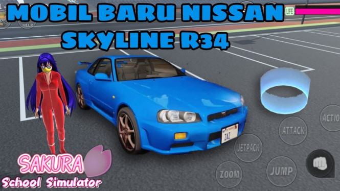 Mengendarai Mobil Balap Kencang di Sakura School Simulator