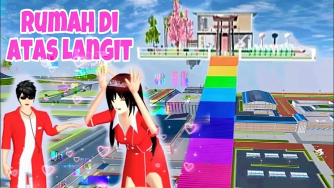 Membangun Rumah di Atas Langit dalam Sakura School Simulator