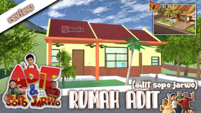 Mengunjungi Rumah Adit Sopo Jarwo di Sakura School Simulator