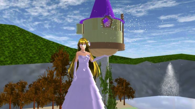 Eksplorasi Menara Rapunzel di Sakura School Simulator