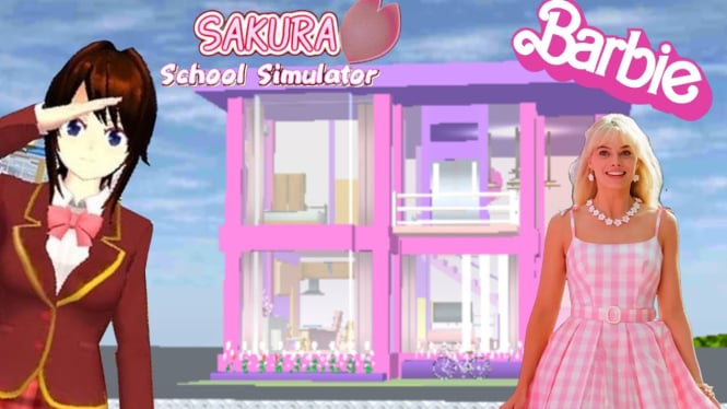 Rumah Barbie di Sakura School Simulator