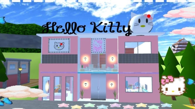 Cara Kreatif Membangun Rumah Hello Kitty di Sakura School Simulator