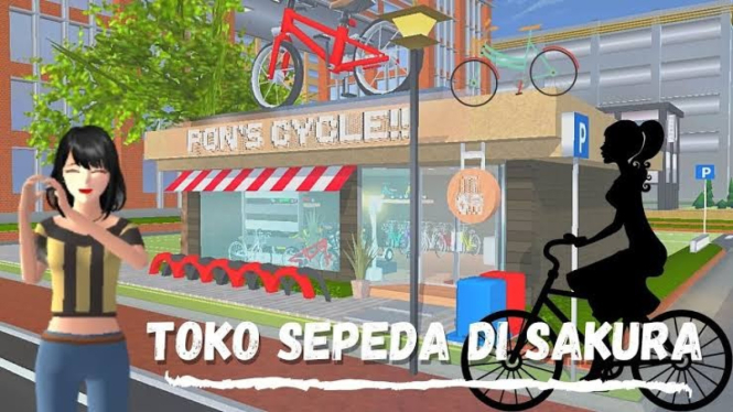 Berkunjung ke Toko Sepeda di Sakura School Simulator