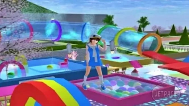 Mengunjungi Waterpark dan Kolam Renang di Sakura School Simulator