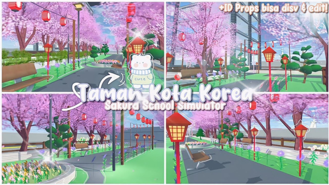 Berkunjung ke Taman Kota Korea di Sakura School Simulator