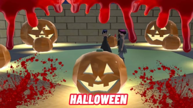 Cara Mudah Membangun Taman Halloween Seram di Sakura School Simulator