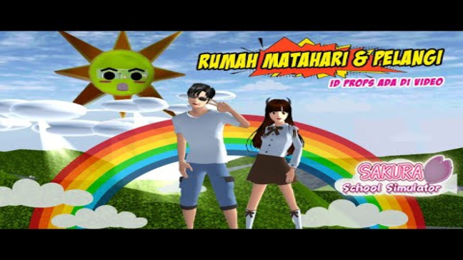 Ciptakan Taman Pelangi Unik di Sakura School Simulator