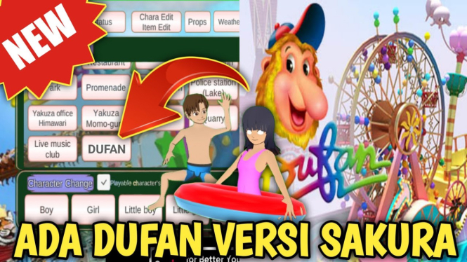 Berkunjung ke Dufan di Sakura School Simulator