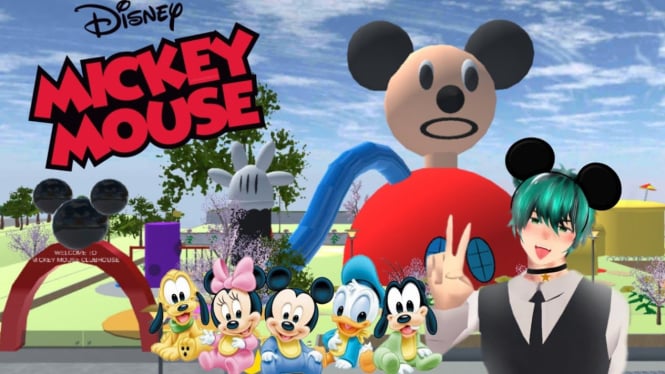 Rumah Mickey Mouse di Sakura School Simulator