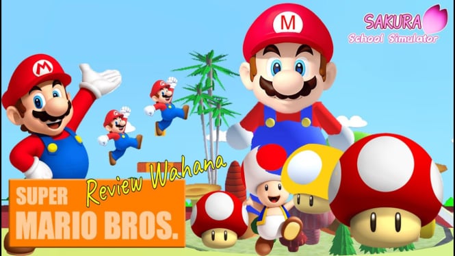 Mainkan Rintangan Super Mario di Sakura School Simulator