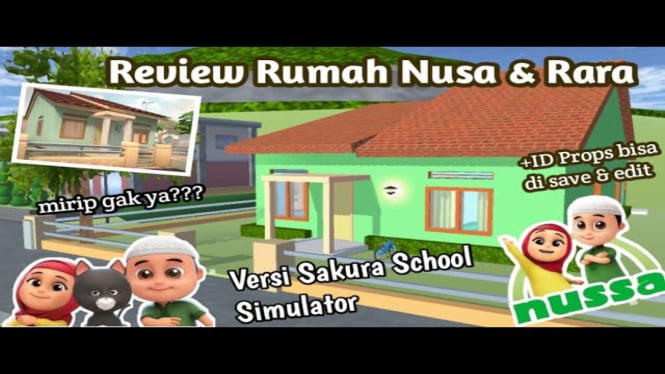 Cara Mengunjungi Rumah Nussa dan Rara di Sakura School Simulator