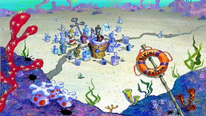 Mengunjungi Kota Bikini Bottom di Sakura School Simulator