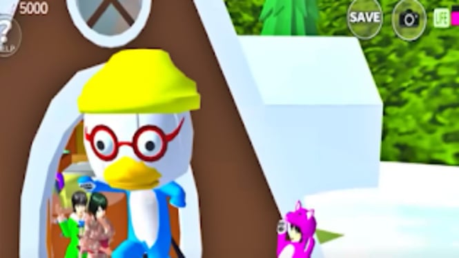 Cara Mengunjungi Rumah Pororo yang Lucu di Sakura School Simulator