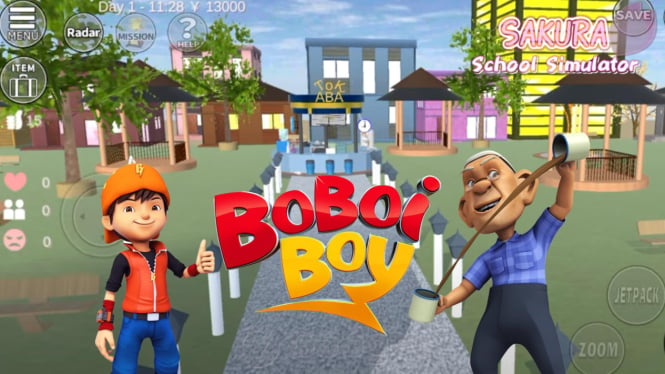 Cara Bermain Ke Rumah Boboiboy & Warung Tok Aba di Sakura School Simulator