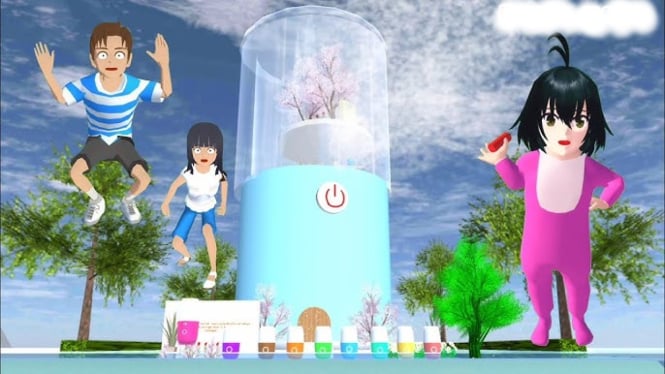 Rumah Nano Spray di Sakura School Simulator