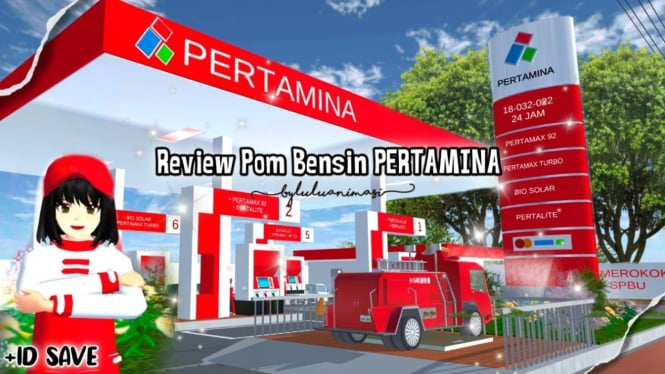 ID Pom Bensin Pertamina di Sakura School Simulator