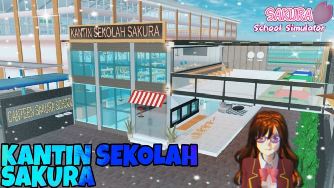 Berkunjung ke Kantin Sekolah di Sakura School Simulator