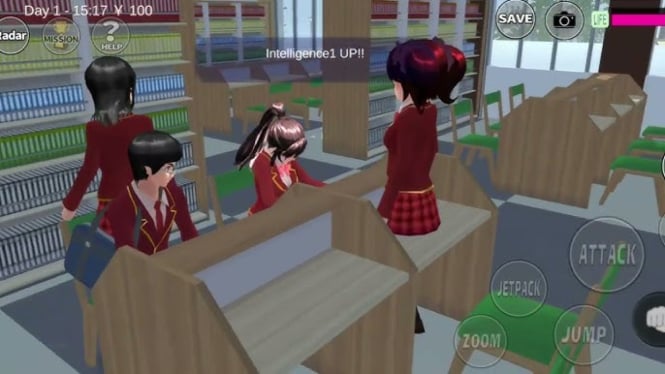 Berkunjung ke Perpustakaan Sekolah di Sakura School Simulator