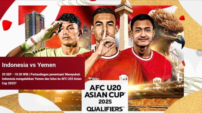 Link Streaming Indonesia vs Yaman: Kualifikasi Piala Asia U-20 2025