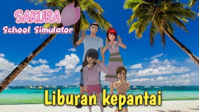 Liburan Seru ke Pantai di Sakura School Simulator