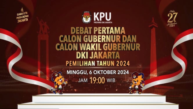 Link Live Streaming Debat Pilgub Jakarta 2024: Malam Ini, Minggu 6 Oktober 2024