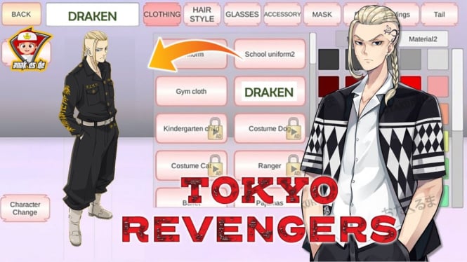 Tokyo Revengers di Sakura School Simulator