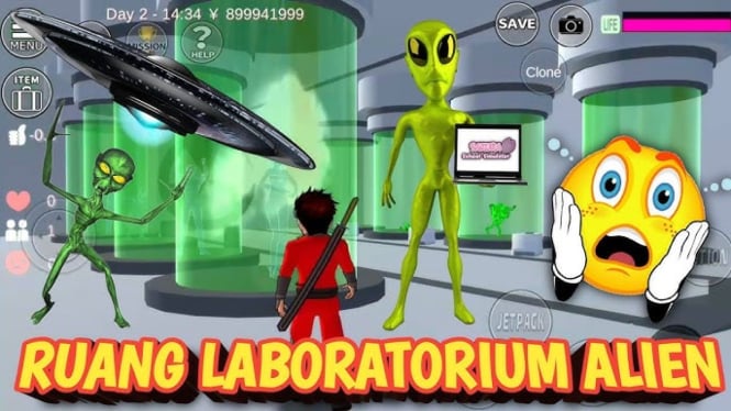 Ruang Laboratorium Alien di Sakura School Simulator