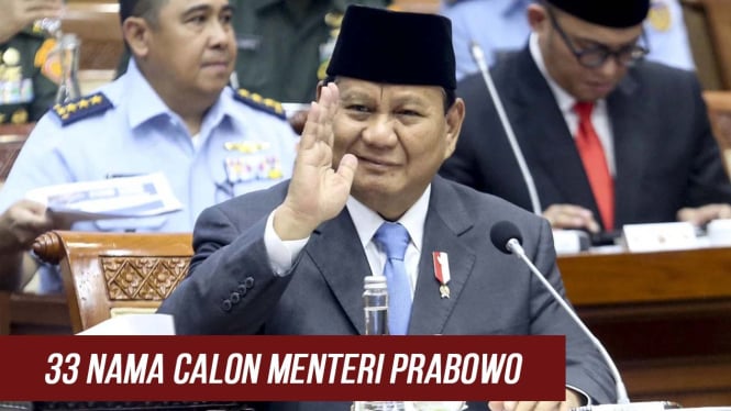 33 Nama Calon Menteri Prabowo