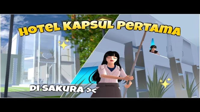 Hotel Kapsul di Sakura School Simulator