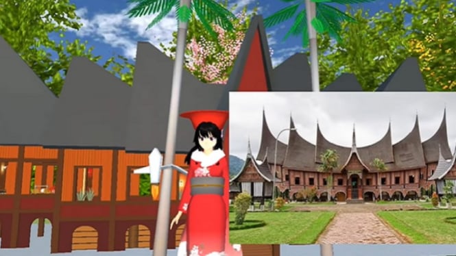 Panduan Lengkap Berkunjung ke Rumah Gadang di Sakura School Simulator, Mirip Rumah Adat Minangkabau!