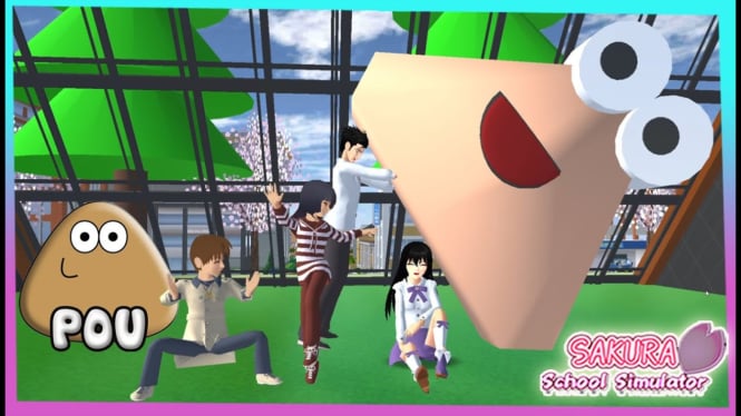 Taman Pou di Sakura School Simulator