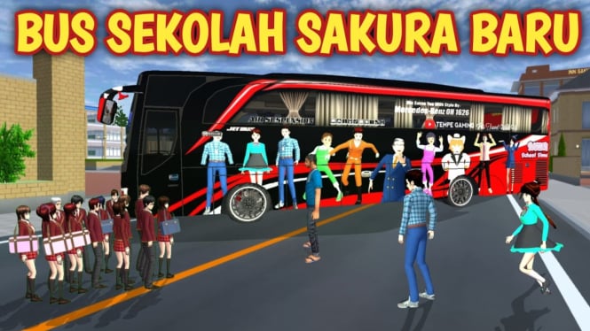 Naik Bus Sekolah di Sakura School Simulator