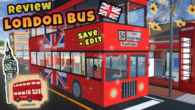 Menaiki Bus London di Sakura School Simulator