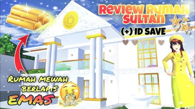 Membangun Rumah Berlapis Emas di Sakura School Simulator