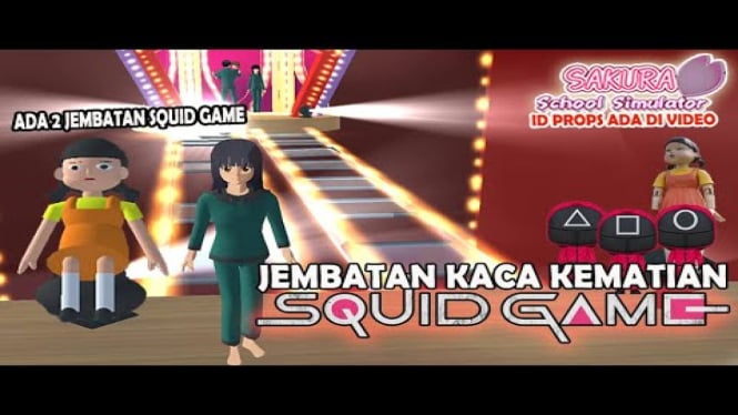 Melewati Jembatan Kaca Kematian Squid Game di Sakura School Simulator