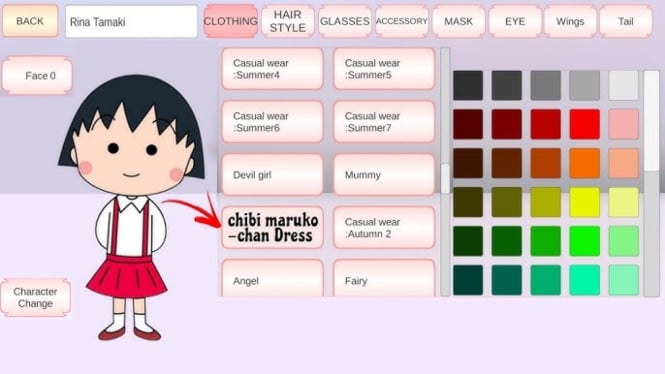 Karakter Anime Chibi Maruko-chan di Sakura School Simulator