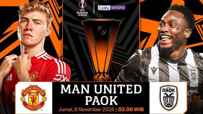 Link Live Streaming Liga Europa: Manchester United vs PAOK, 8 November 2024