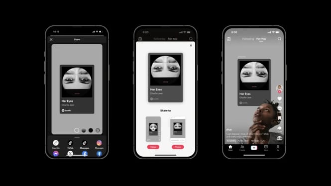 Bagikan Musik dari Spotify dan Apple Music ke TikTok