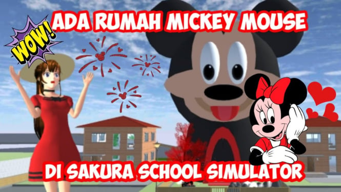 Cara Praktis Mengunjungi Rumah Mickey Mouse di Sakura School Simulator 2024