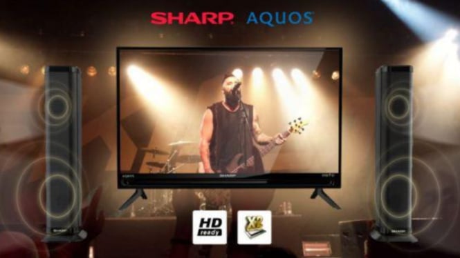 SHARP 32 Inch Aquos LED TV 2T-C32BB1I-TB dengan Speaker Tower 20 Watt, Suara Jernih dan Tampilan Tajam