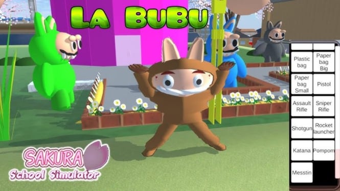 Labubu Lucu di Sakura School Simulator