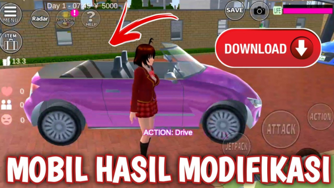 Cara Membuat Mobil Modifikasi di Sakura School Simulator