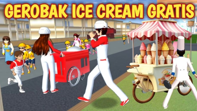 Cara Seru Berjualan dengan Gerobak Es Krim di Sakura School Simulator