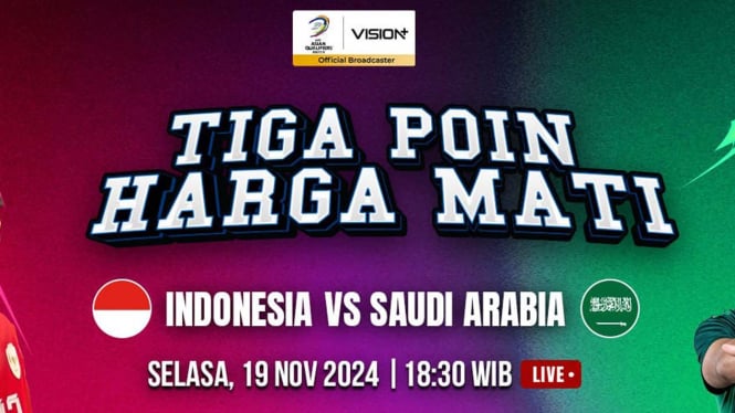 Link Live Streaming Indonesia vs Arab Saudi