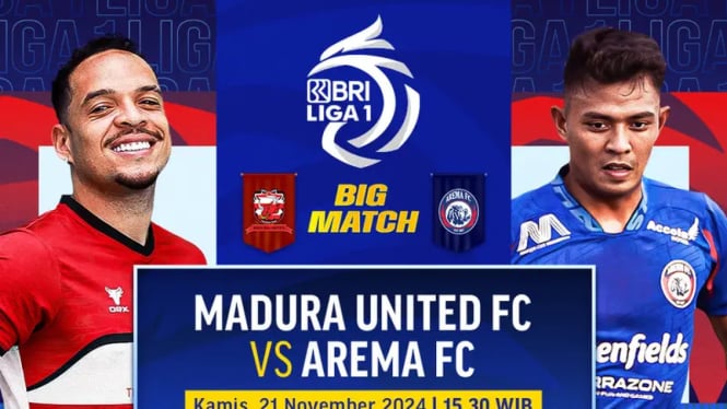 Link Live Streaming BRI Liga 1: Madura United vs Arema FC, Siapa Menang?