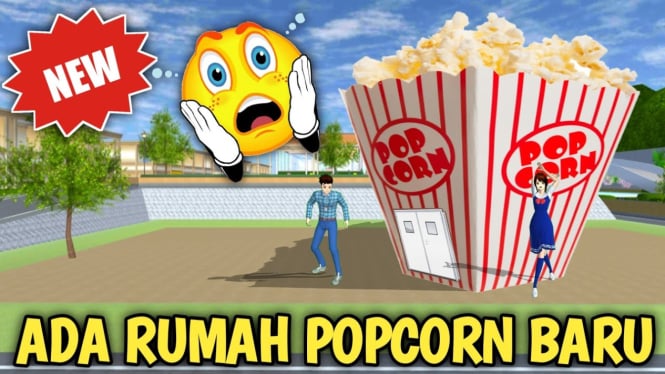 Berkunjung ke Rumah Popcorn di Sakura School Simulator